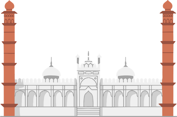 Free Moti Masjid  Illustration