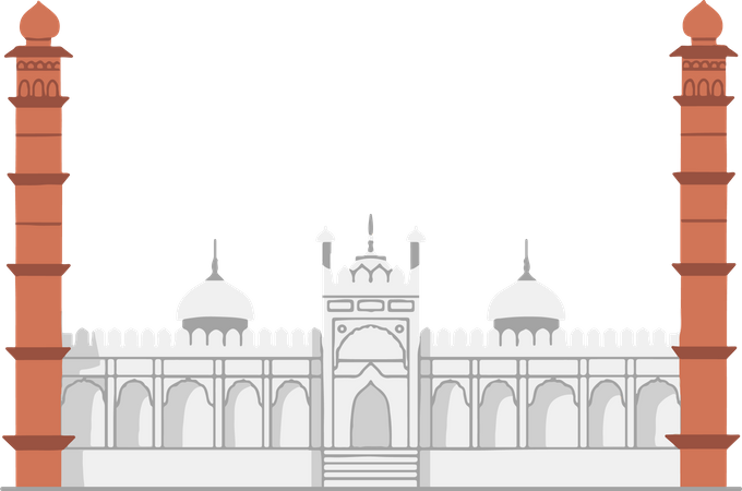 Free Moti Masjid  Illustration