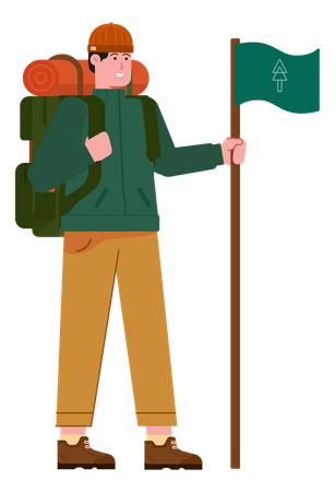 Free Mountaineer reached finish spot  Illustration