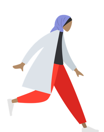 Free Mujer árabe de pie  Ilustración