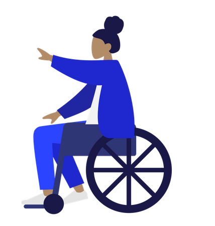 Free Mujer discapacitada sentada en silla de ruedas  Ilustración