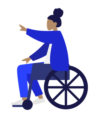Free Mujer discapacitada sentada en silla de ruedas  Ilustración
