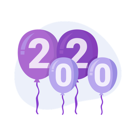 Free New Year Balloon  Illustration