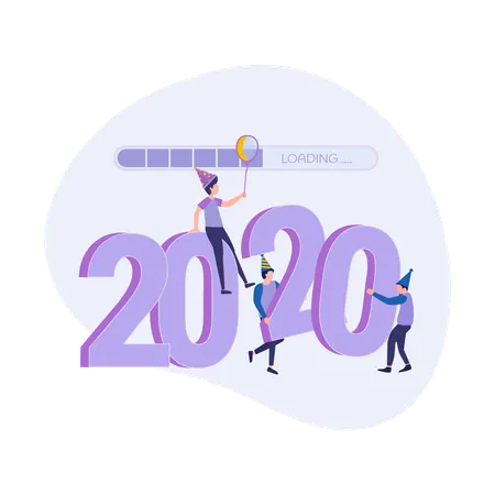 Free Illustration Of Awaiting Or Loading To New Year 2020 Concept Illustration