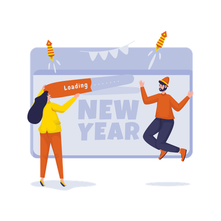 Free New year loading  Illustration