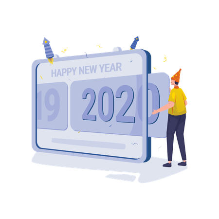 Free New year onboard screen  Illustration