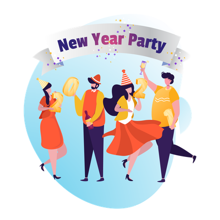 Free New year party celebration  Illustration