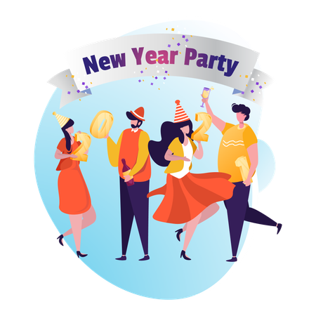 Free New year party celebration  Illustration