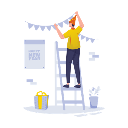 Free New Year's party decoration  Illustration