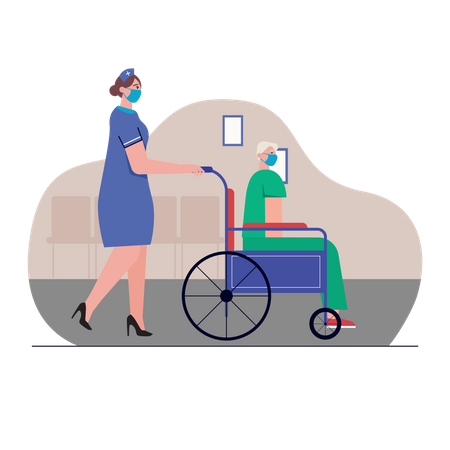 Free Nurse helping patient during covid  Illustration