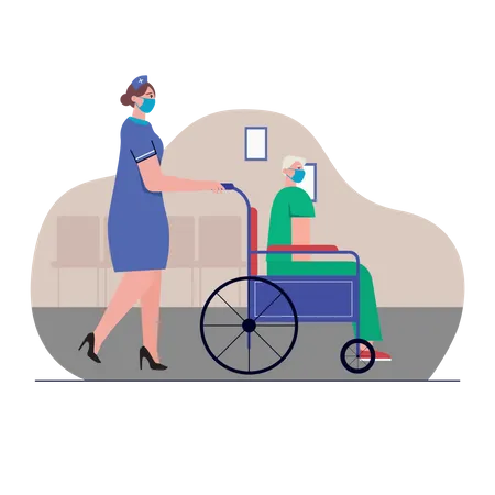 Free Nurse helping patient during covid  Illustration