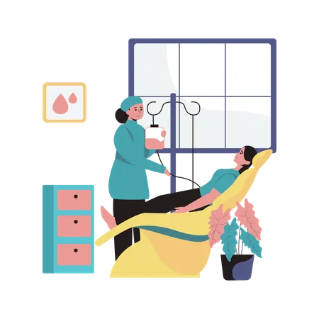 Free Nurse taking patient blood for donation  Illustration