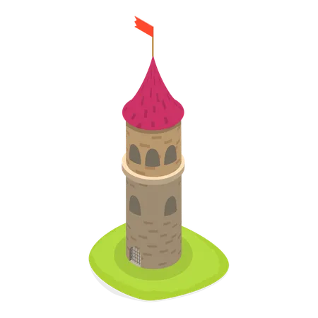Free Old styled medieval castle  イラスト