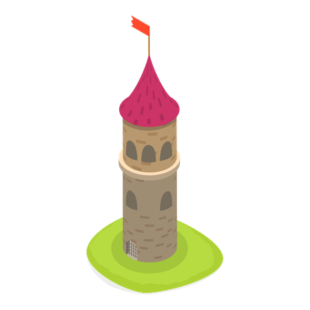 Free Old styled medieval castle  Illustration