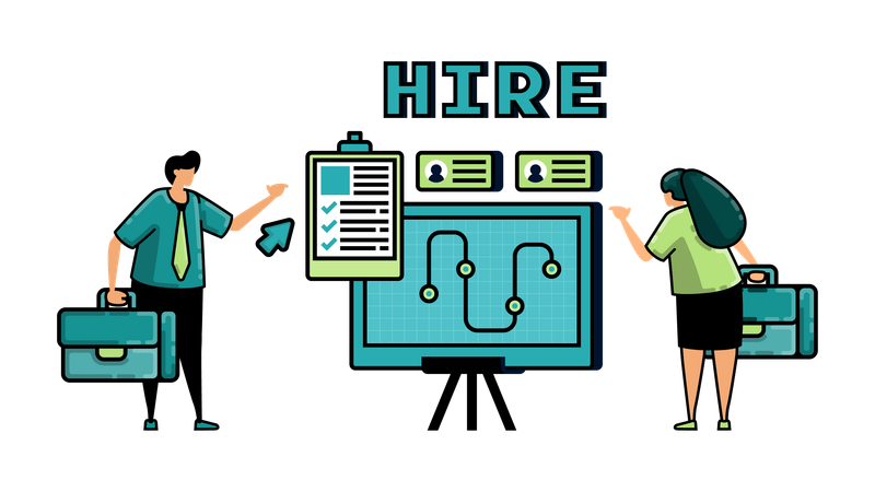 Free Online hire candidate  Illustration