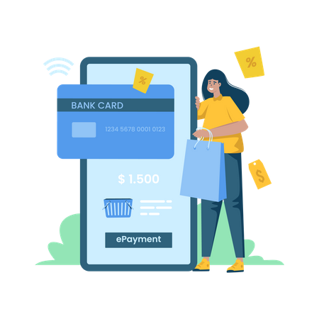 Free Online payment  Illustration