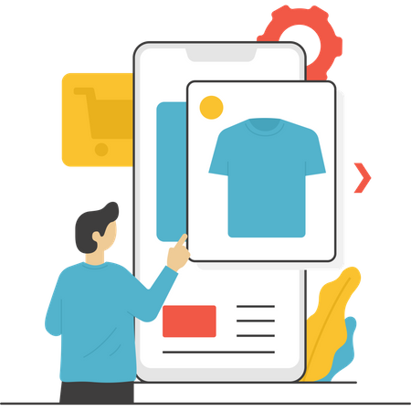 Free Online Shopping app  Illustration