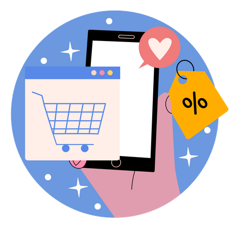 Free Online shopping discount  Illustration