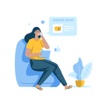 Free Online shopping order  Illustration