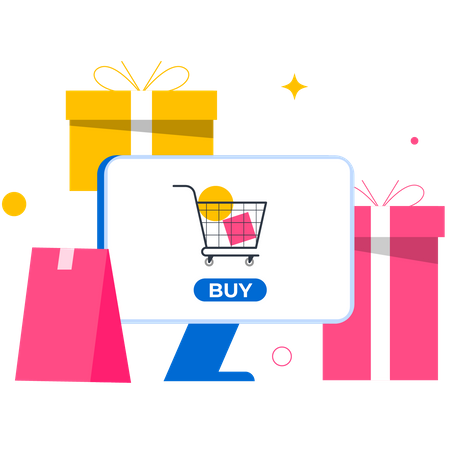 Free Online shopping site  Illustration