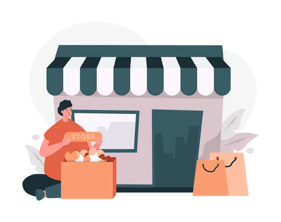 Free Online Shopping store  Illustration