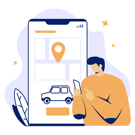 Free Online taxi booking  Illustration
