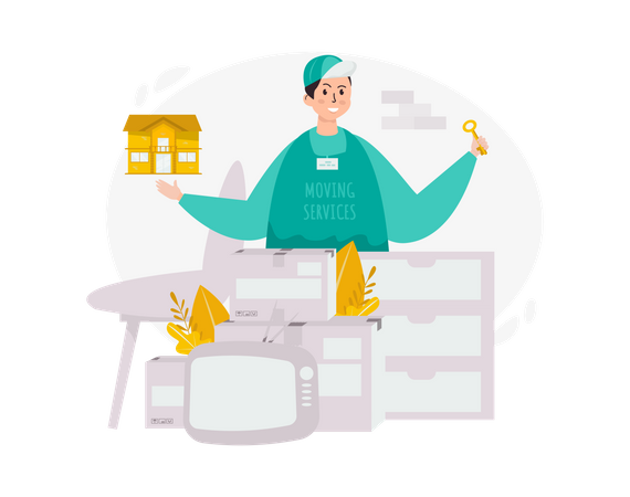 Free Packing and moving services  Illustration