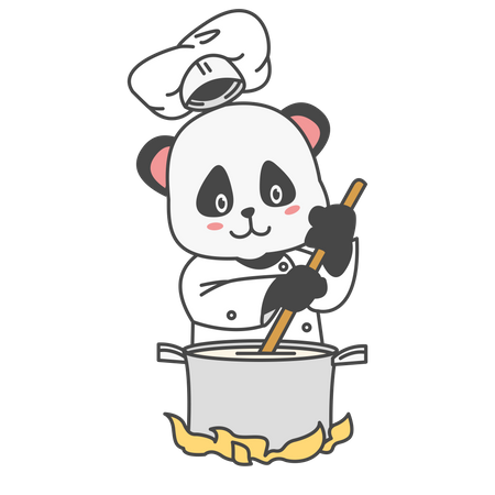 Free Panda Cooking  일러스트레이션