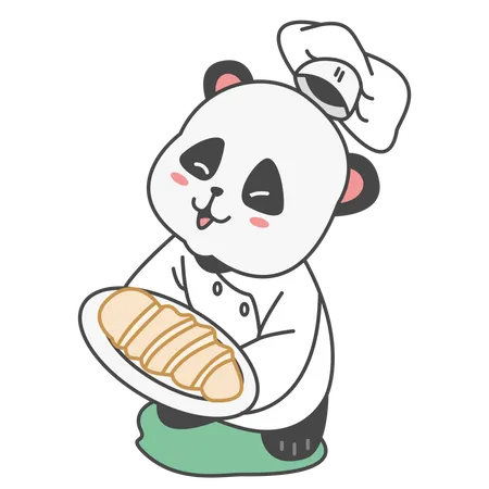 Free Panda Cooking  Illustration