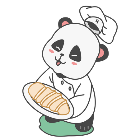 Free Panda cozinhando  Ilustração