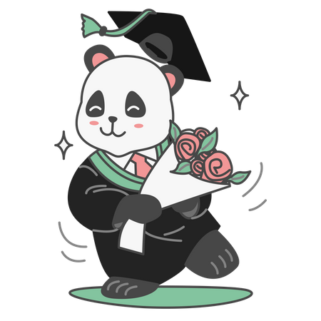 Free Panda Graduation  Illustration