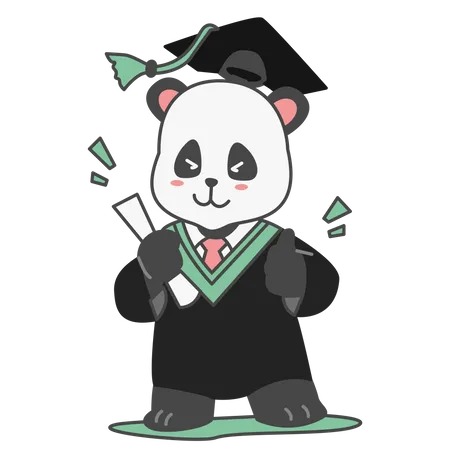 Free Panda Graduation  Illustration