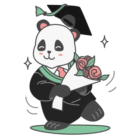 Free Panda Graduation  Illustration