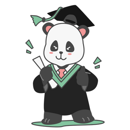 Free Panda Graduation  Illustration