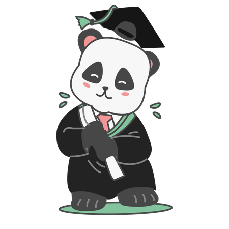 Free Panda Happy Graduation  Illustration