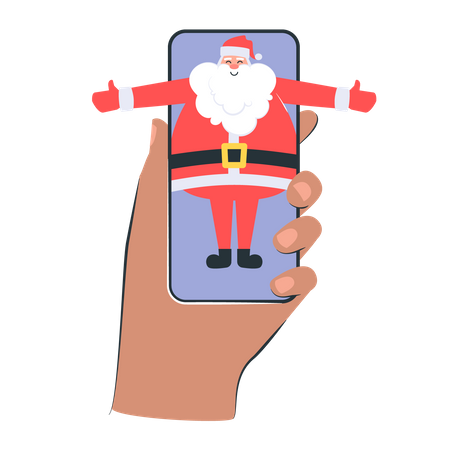 Free Papai Noel comemora o Natal no celular  Ilustração