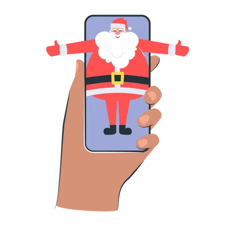 Free Papai Noel comemora o Natal no celular  Ilustração