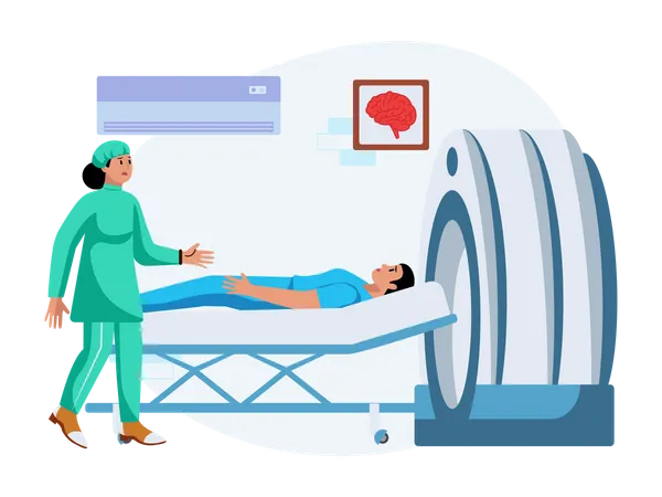 Free MRT-Untersuchung des Patienten  Illustration