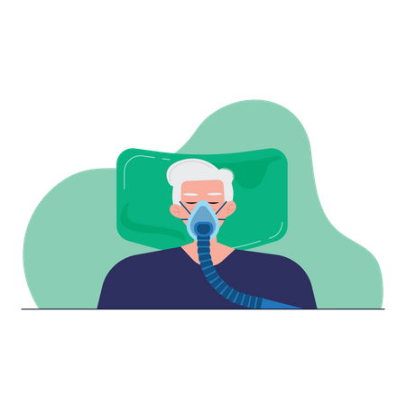 Free Patient on ventilator  イラスト