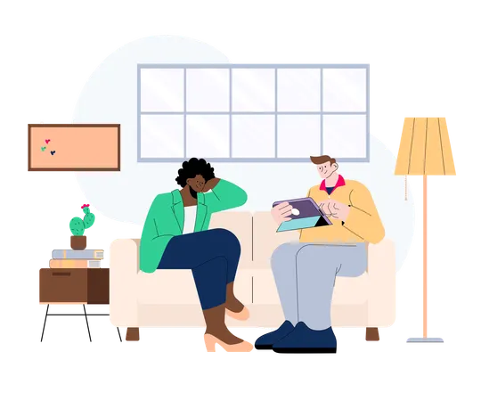 Free Frau macht Pause von der Arbeit  Illustration