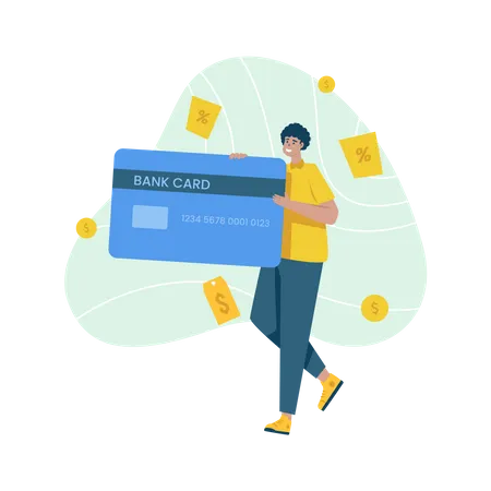 Free Pay by bank card Illustration