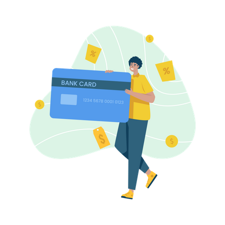 Free Pay by bank card  Illustration