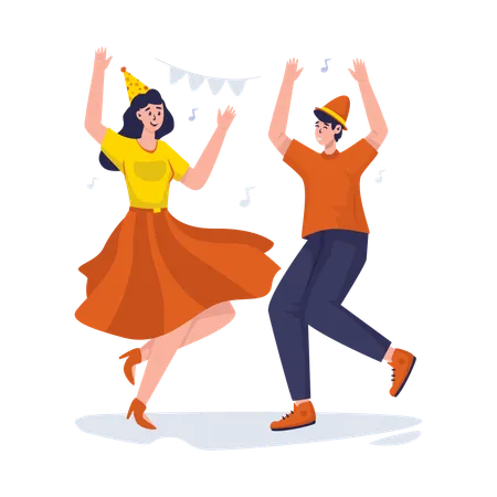 Free Music Dancing New Year Celebration Illustration Illustration