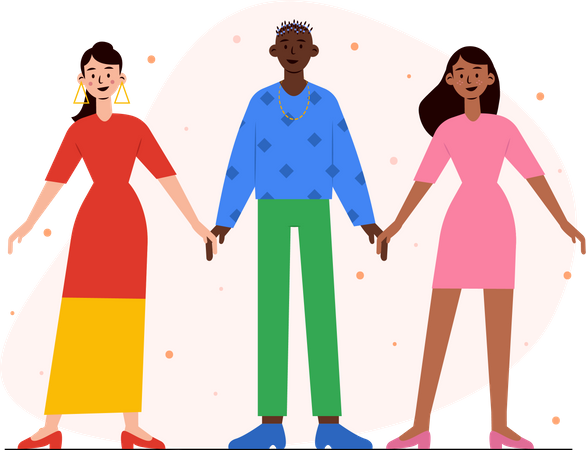 Free People holding hands  Illustration