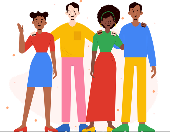 Free People standing together  Illustration