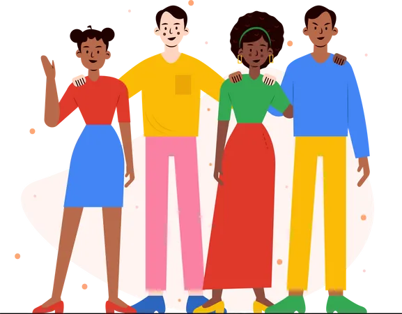 Free People standing together  Illustration