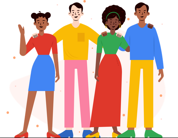 Free People standing together  Illustration