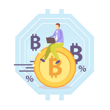 Free Person Trading Bitcoin Illustration
