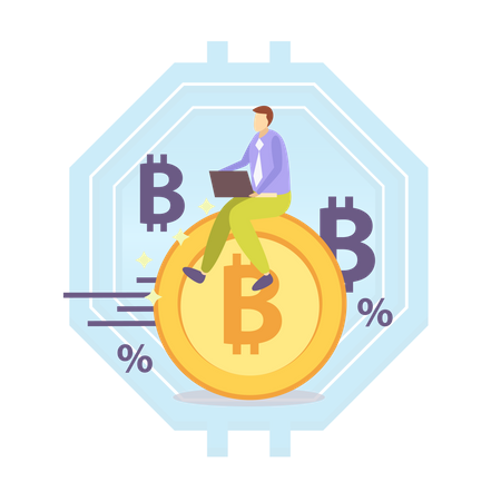 Free Person Trading Bitcoin  Illustration