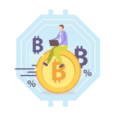 Free Persona comerciando bitcoins  Ilustración